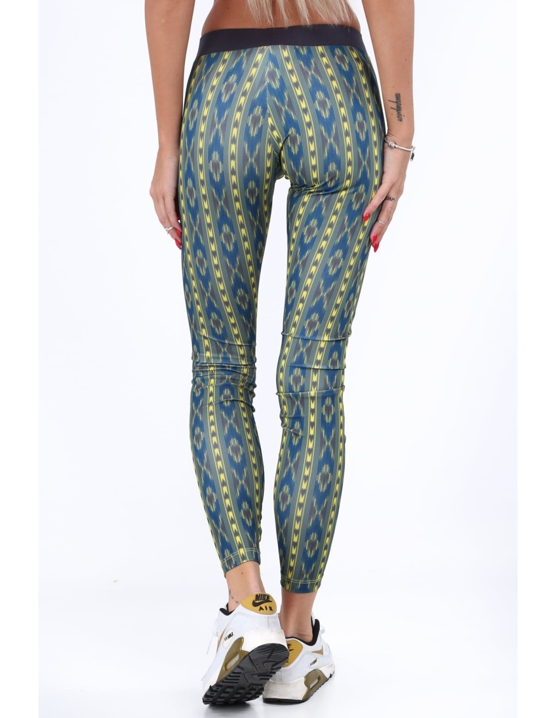 Yellow sports leggings with patterns MR11514 - Online store - Boutique